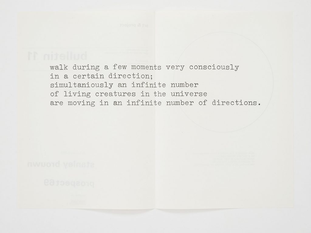 stanley brouwn, Art & Project Bulletin 11, 1969, Courtesy RKD – the Archives of Dutch Art.